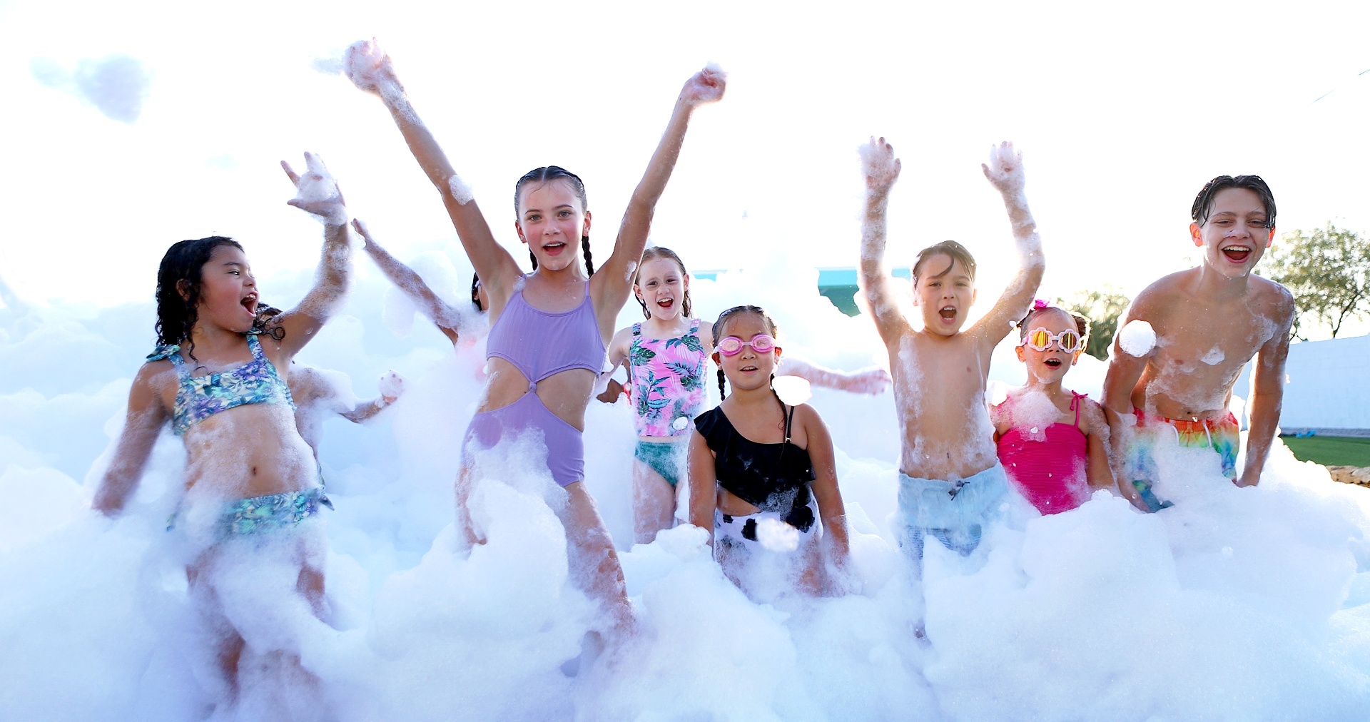 Pink & Blue Colored Foam - Foam O Clock Party Rentals foam party package in Boulder